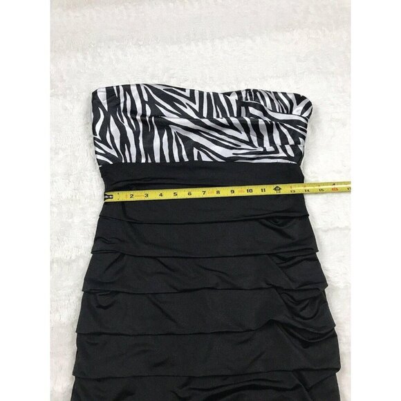 Speechless Juniors Dress Size 11 Black Zebra Print Bodycon Prom Formal Short - Picture 5 of 6